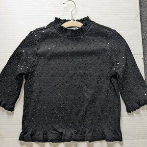 DKNY jeans black sparkling top size Small